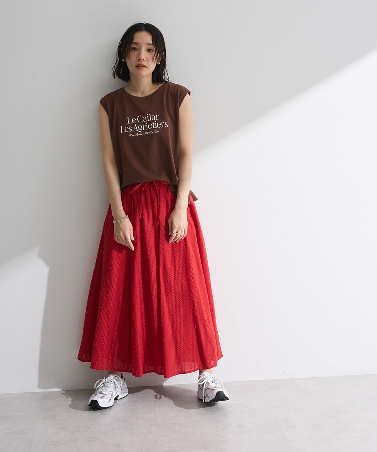 Green Parks「インド綿 シアーサッカーギャザースカート」|スカート|