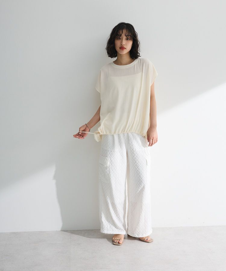 Green Parks「表面カット裾ドロストプルオーバー」|Tシャツ・カットソー|