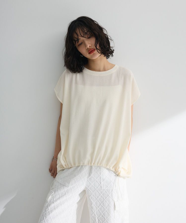 Green Parks「表面カット裾ドロストプルオーバー」|Tシャツ・カットソー|