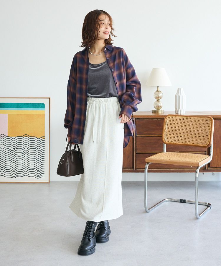 Green Parks「・ELENCARE DUE チェックギャザーシャツ」|シャツ・ブラウス|