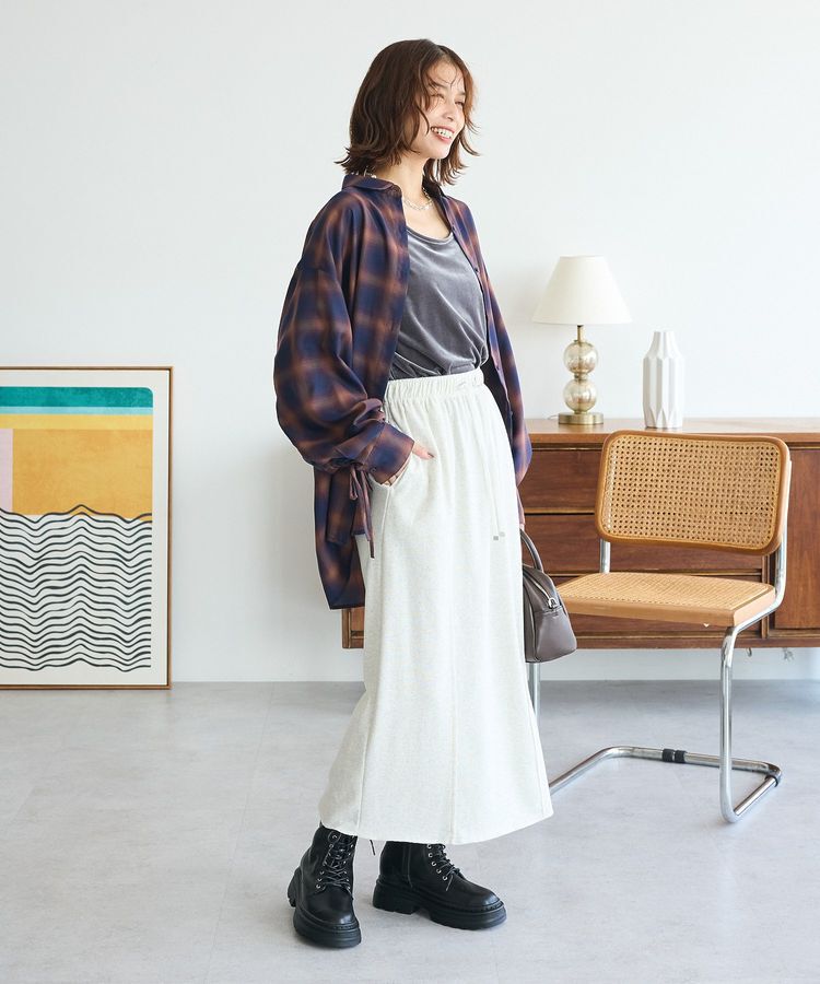Green Parks「・ELENCARE DUE チェックギャザーシャツ」|シャツ・ブラウス|