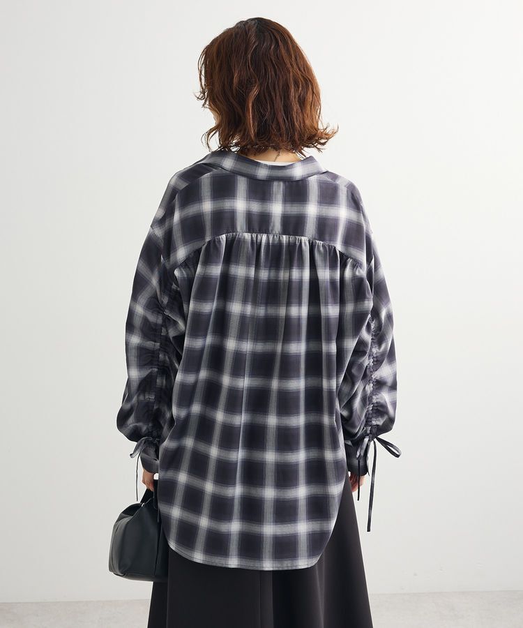 Green Parks「・ELENCARE DUE チェックギャザーシャツ」|シャツ・ブラウス|