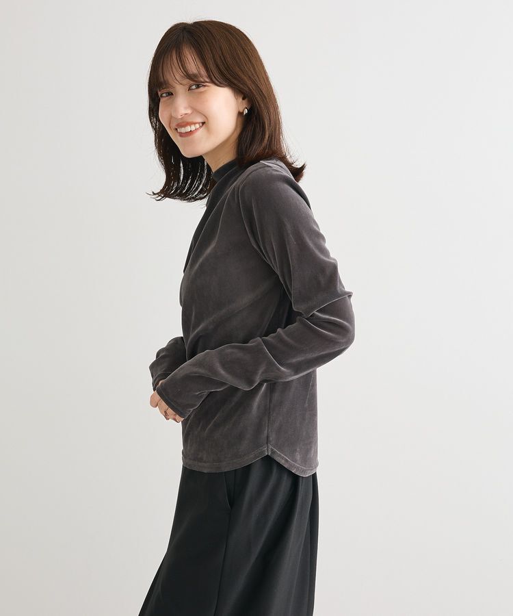 Green Parks「・ANDSEARCH シアーベロアボトルネックロンTEE」|Tシャツ・カットソー|