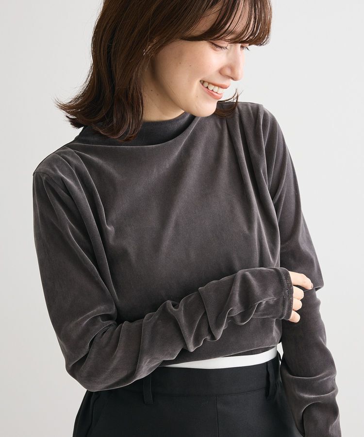 Green Parks「・ANDSEARCH シアーベロアボトルネックロンTEE」|Tシャツ・カットソー|