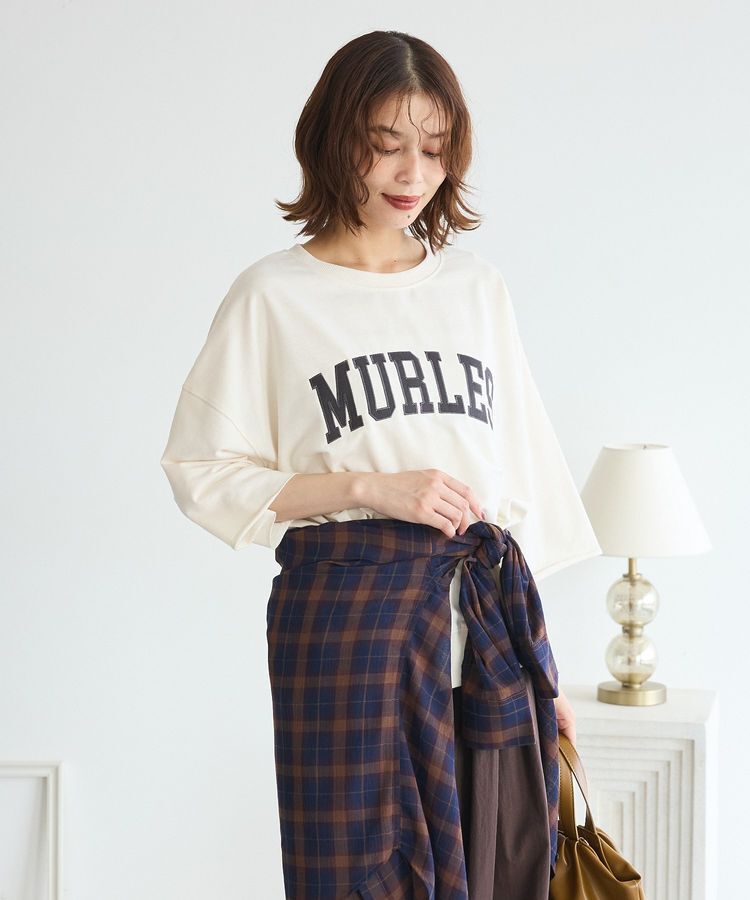 Green Parks「5分袖刺繍ロゴトレTEE」|Tシャツ・カットソー|Ivory