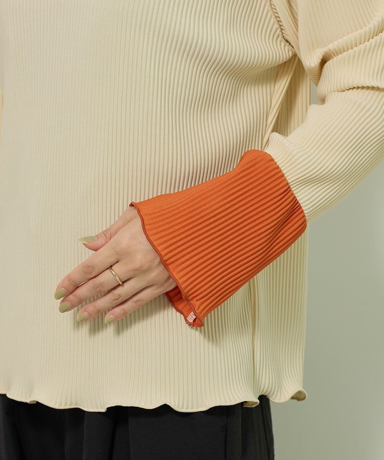 Green Parks「プリーツ袖配色プルオーバー」|Tシャツ・カットソー|