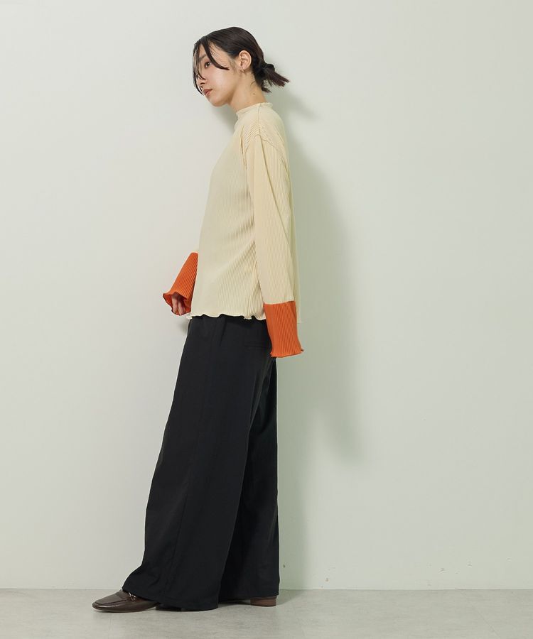 Green Parks「プリーツ袖配色プルオーバー」|Tシャツ・カットソー|