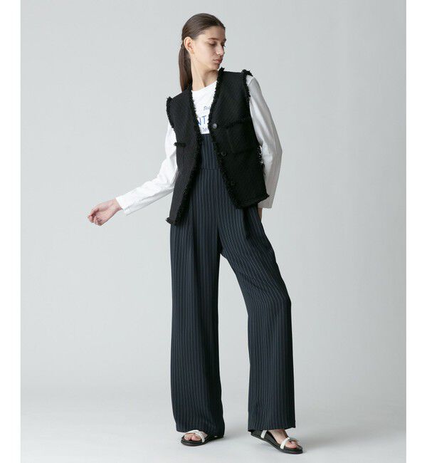 allureville「《ドラマ着用》ピンストライプサロペットパンツ」|オールインワン|