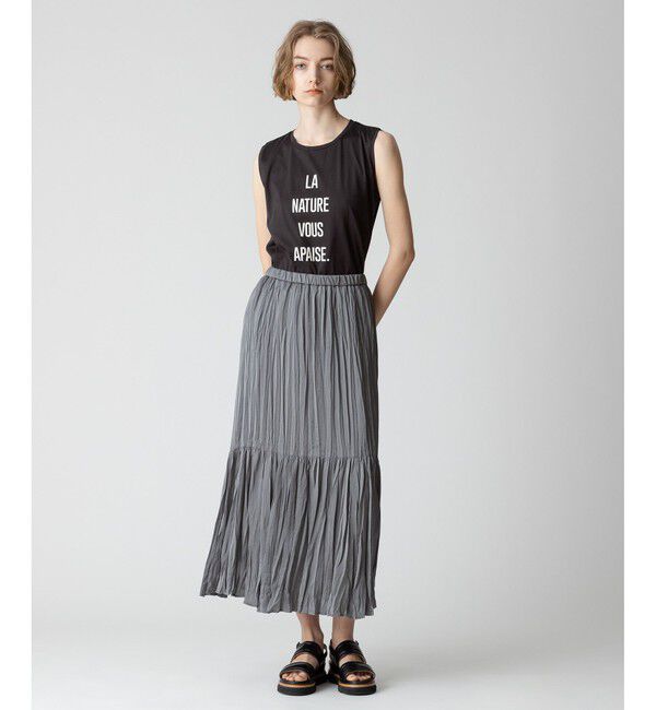 allureville「楊柳調プリーツマーメイドスカート」|スカート|