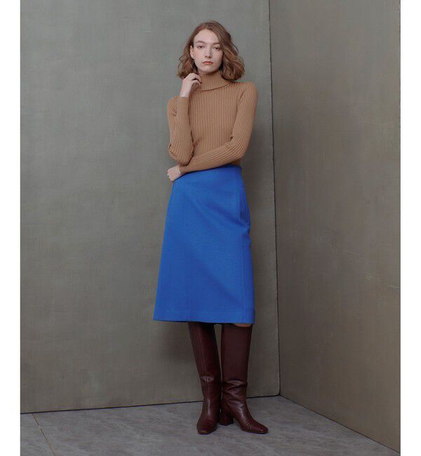 allureville「ハードメルトンスムースミディスカート」|タイト|