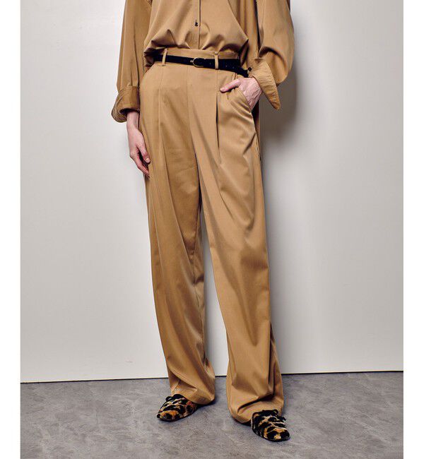 allureville「フィブリルタックパンツ」|チノ|ベージュ