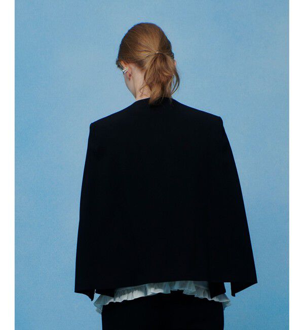 LOULOU WILLOUGHBY「◇【LOULOU WILLOUGHBY】リトルブラックケープジャケット」|ノーカラージャケット|