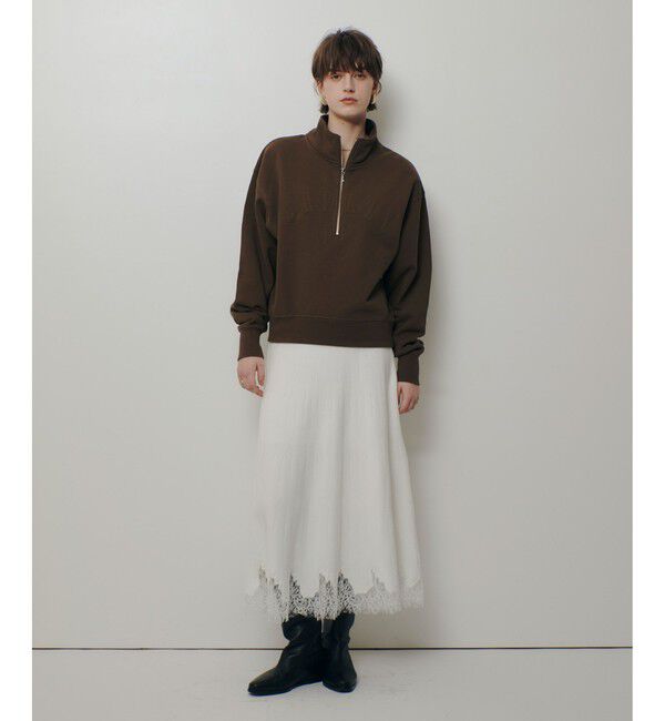 allureville「ハーフジップ刺繍プルオーバー」|Tシャツ・カットソー|