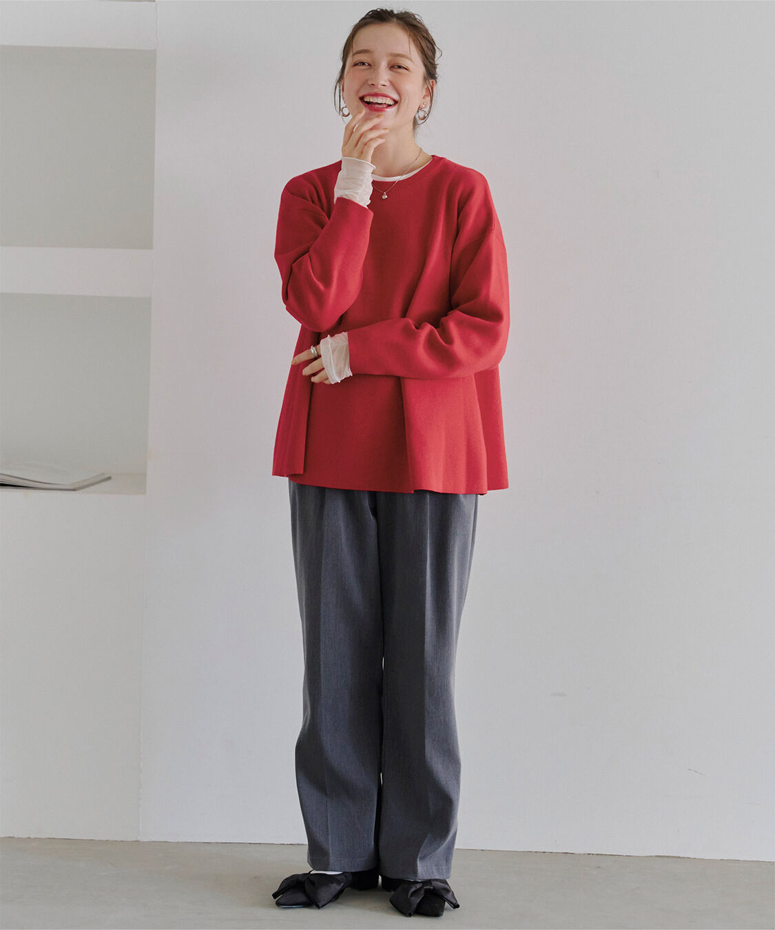 titivate「フレアシルエットニットプルオーバー」|ニット・セーター|