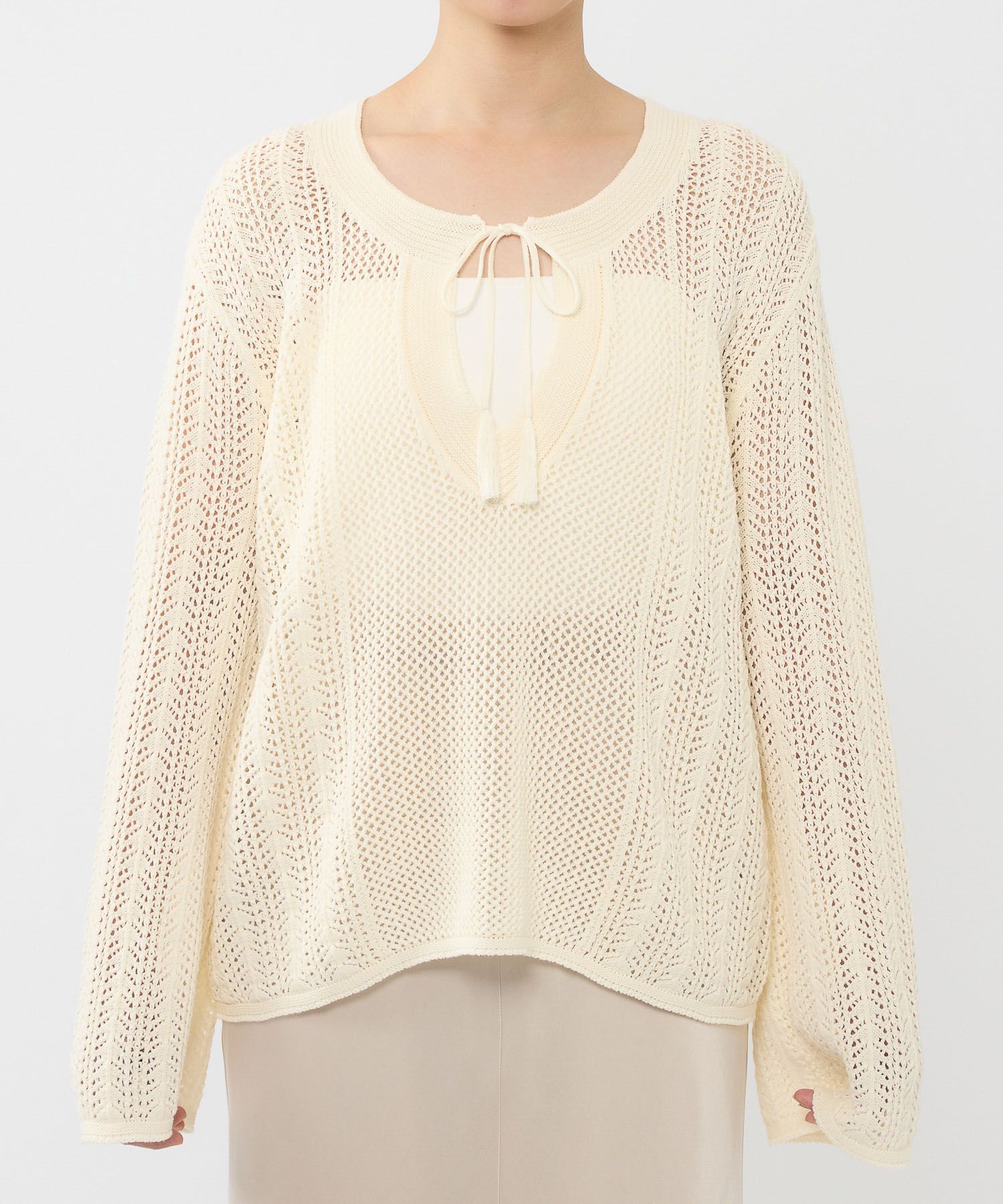 BABYLONE「レーシーニットプルオーバー」|ニット・セーター|