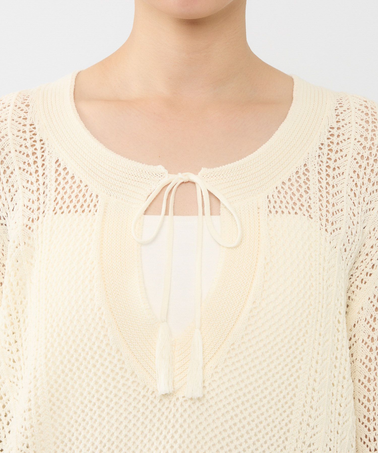 BABYLONE「レーシーニットプルオーバー」|ニット・セーター|