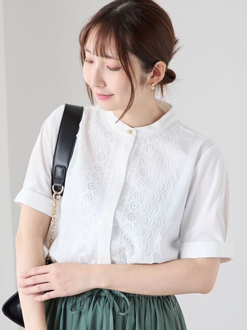 Te chichi TERRASSE「フロントレースブラウス」|シャツ・ブラウス|