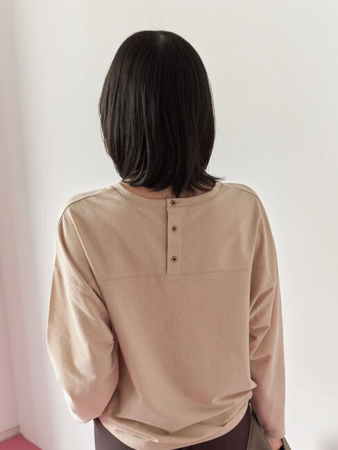 Samansa Mos2 blue「リネンタッチドルマンスリーブプルオーバー」|Tシャツ・カットソー|