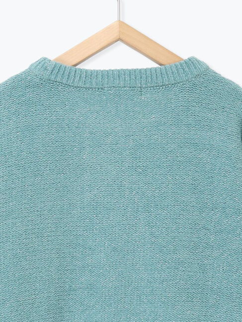 Samansa Mos2 blue「ラメモールケーブルニットプルオーバー」|ニット・セーター|