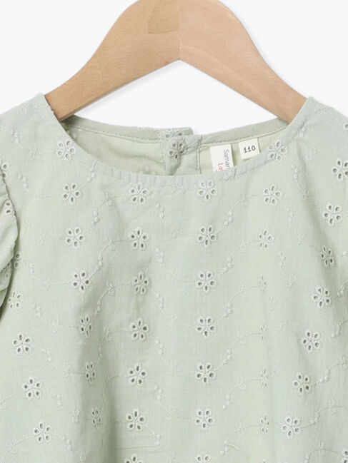 Samansa Mos2 Lagom「フラワー刺繍パフスリーブブラウス」|シャツ・ブラウス|