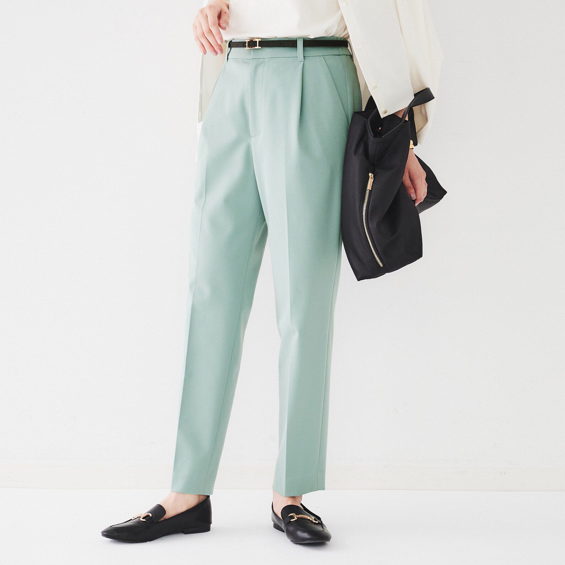 UNTITLED「【ストレッチ/後ろウエストゴム】タックテーパードパンツ」|その他|