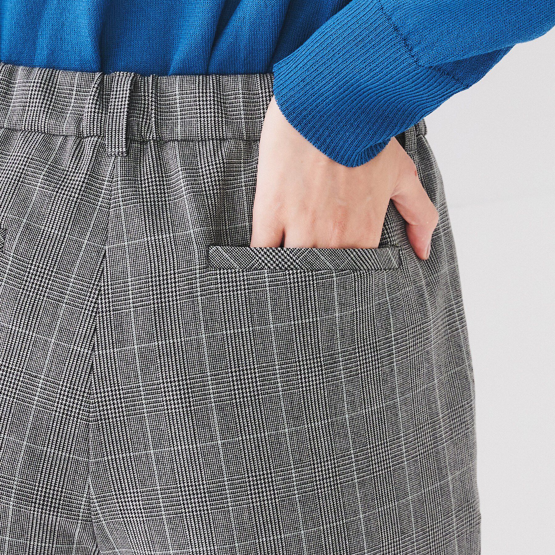 UNTITLED「【ストレッチ/後ろウエストゴム】タックテーパードパンツ」|その他|