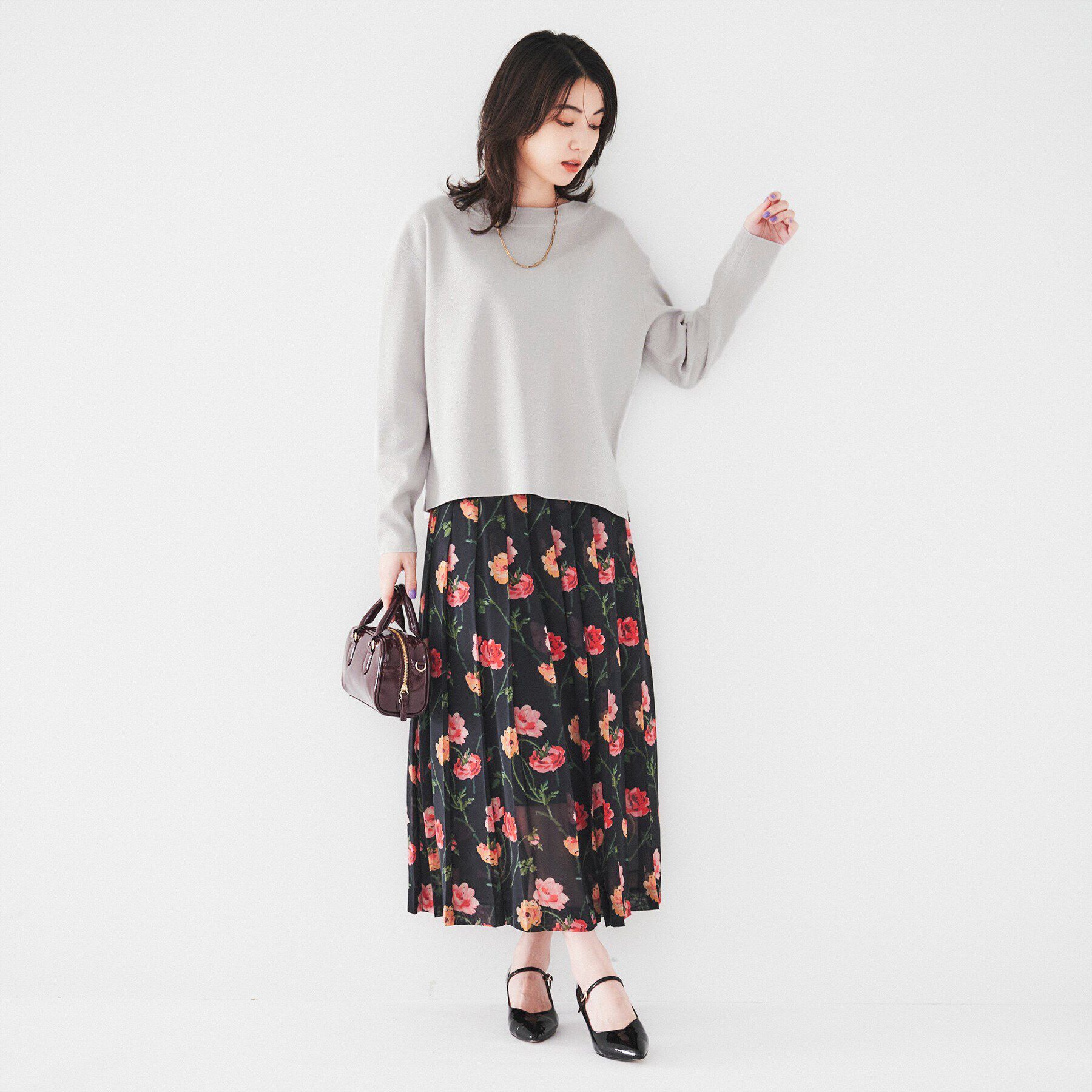 UNTITLED「【アンサンブル可能/8色展開】ミラノリブ ワイドボートネックプルオーバーニット」|ニット・セーター|