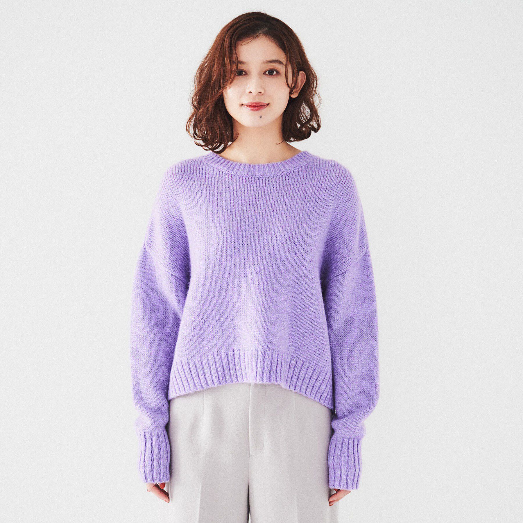 UNTITLED「【ラメ見え/ショート丈】クロップドニット」|ニット・セーター|