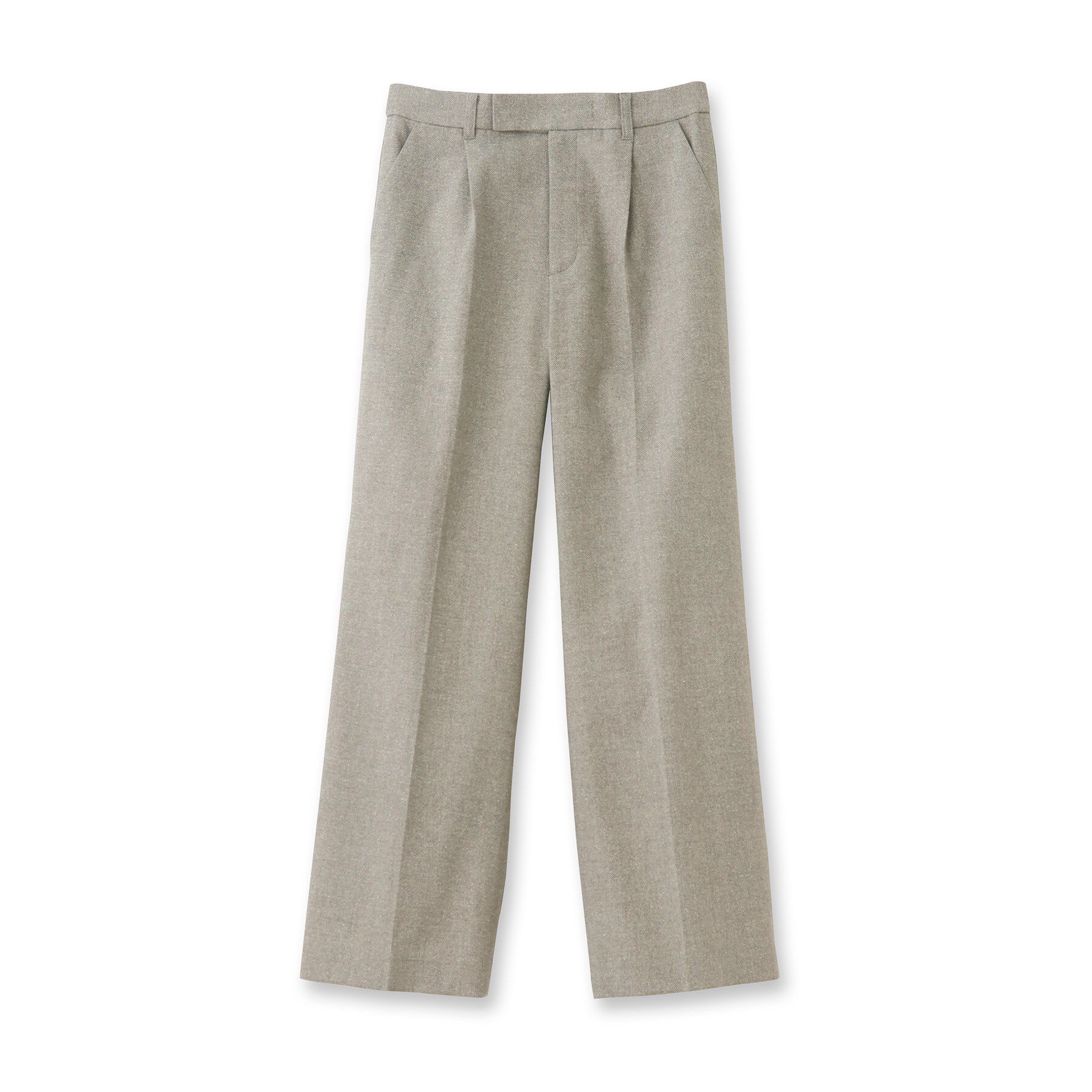 UNTITLED「【日本製/ストレート/センタープレス】ネップへリンボン ワイドパンツ」|その他|
