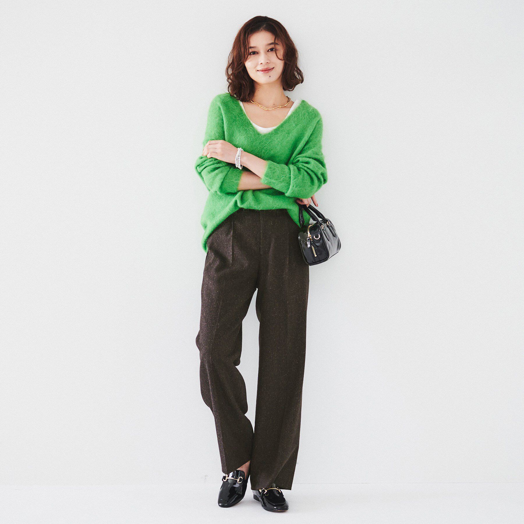 UNTITLED「【日本製/ストレート/センタープレス】ネップへリンボン ワイドパンツ」|その他|