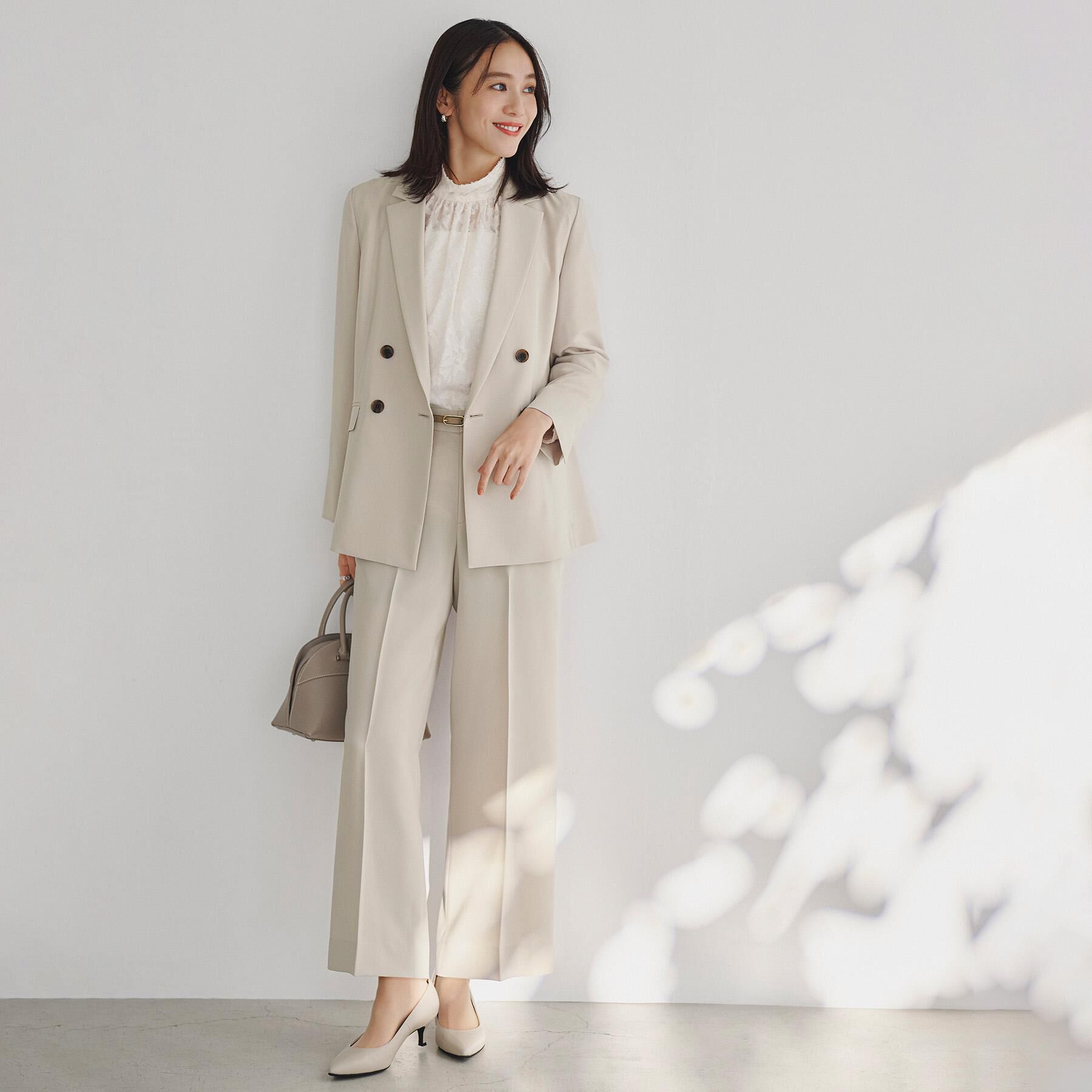 UNTITLED「【接触令感/UVカット/洗える】エアリー ダブルブレストジャケット」|テーラードジャケット|