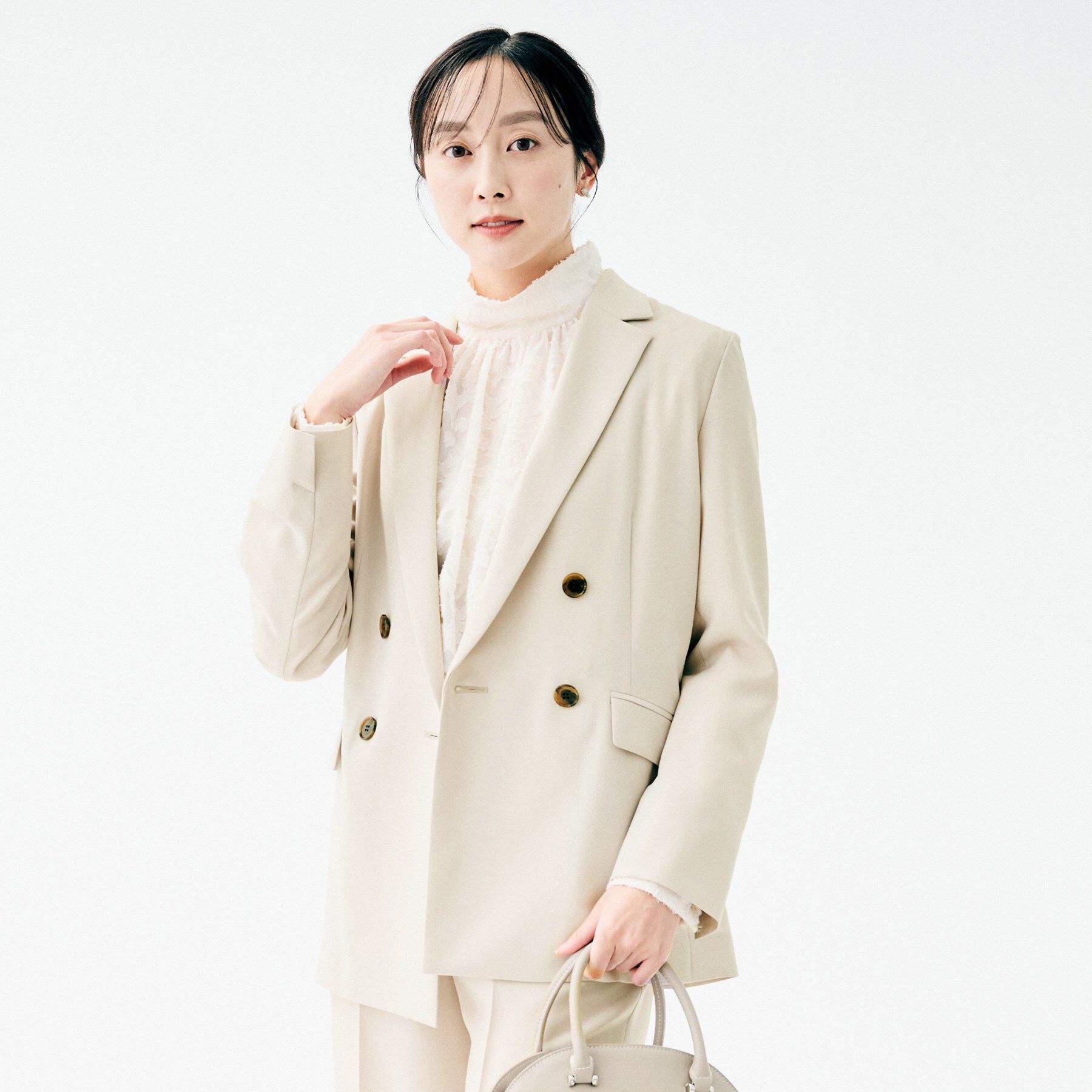 UNTITLED「【接触令感/UVカット/洗える】エアリー ダブルブレストジャケット」|テーラードジャケット|