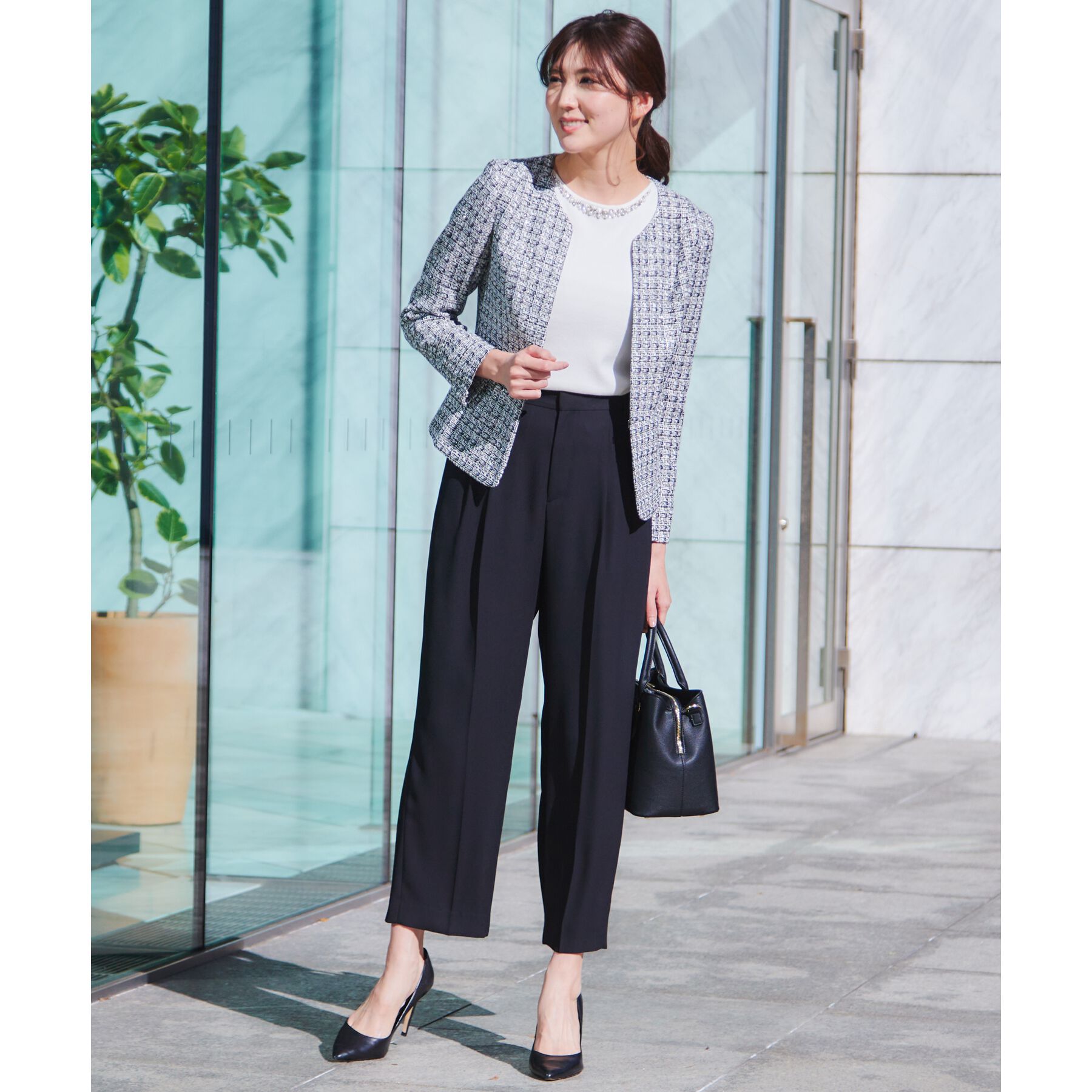 COUP DE CHANCE「【日本製】ファンシーツィードジャケット」|ノーカラージャケット|