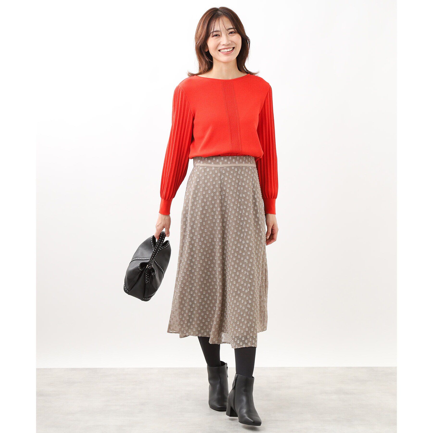 Reflect「【手洗い可】シアードットフレアスカート」|スカート|