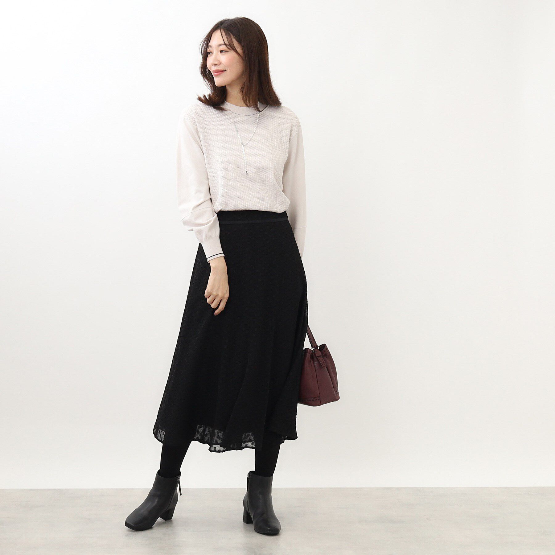 Reflect「【手洗い可】シアードットフレアスカート」|スカート|