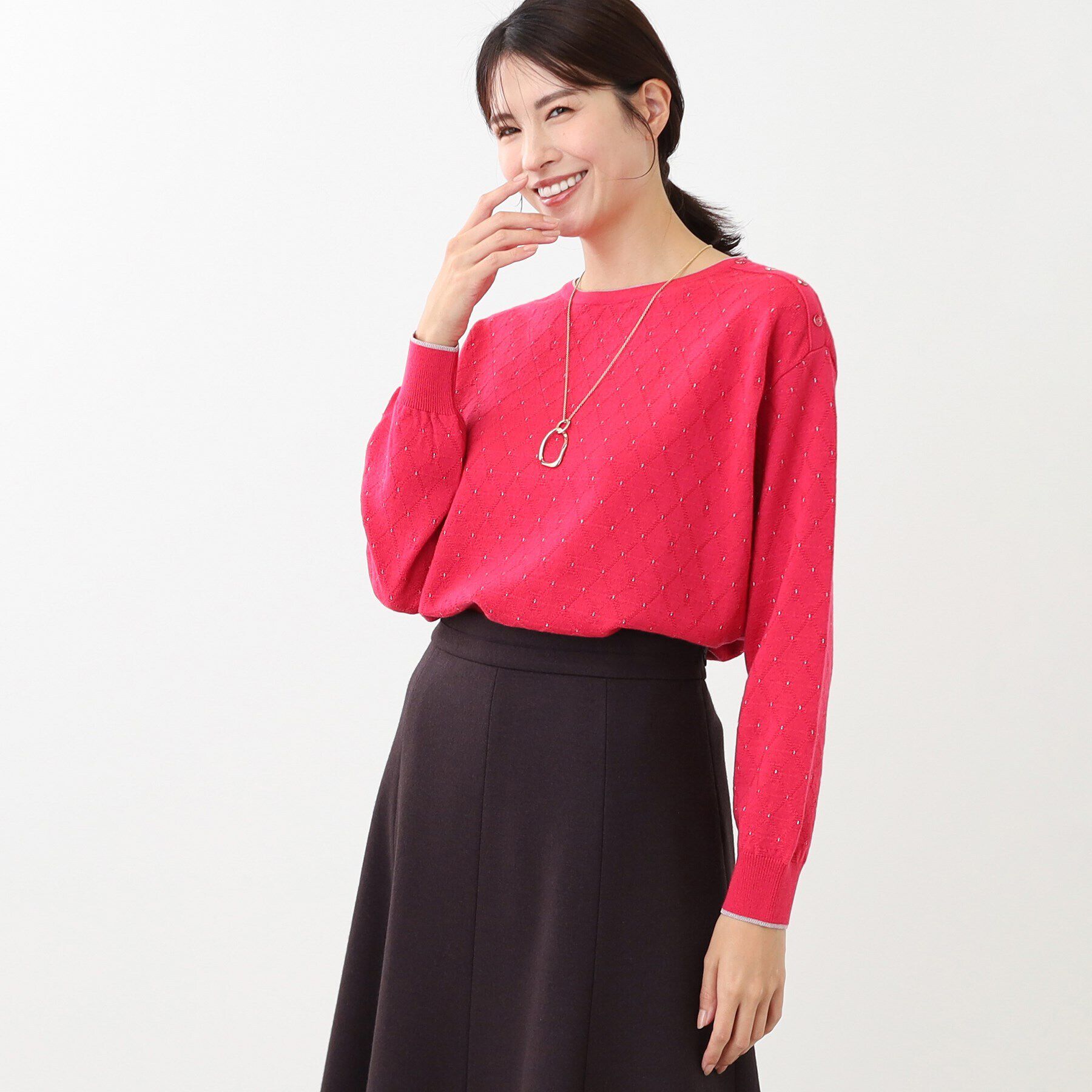 Reflect「【洗える】ラメジャカードニット」|ニット・セーター|