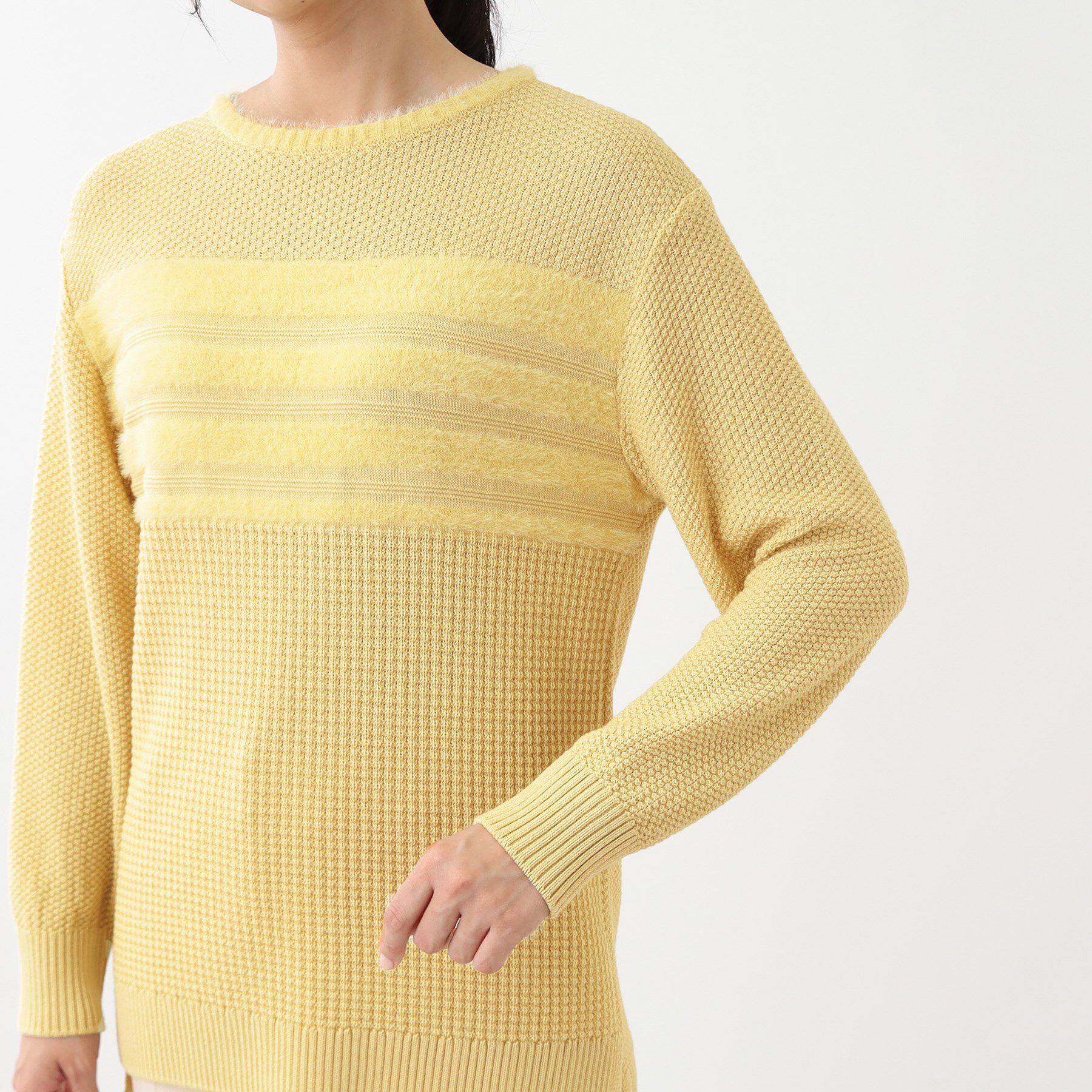 Reflect「【洗える】フェザーボーダーニット」|ニット・セーター|