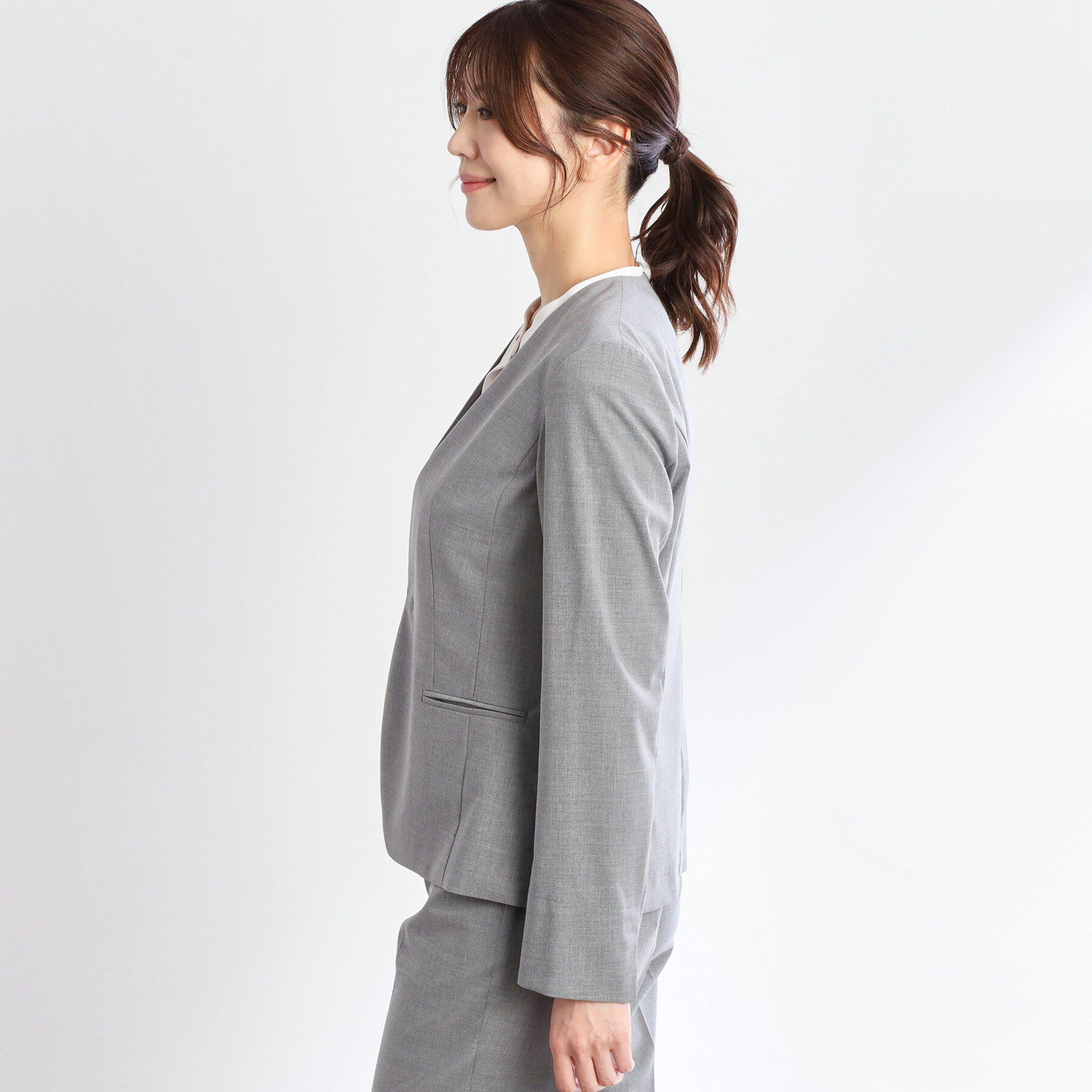 Reflect「【洗える／セットアップ可】ノーカラージャケット」|ノーカラージャケット|