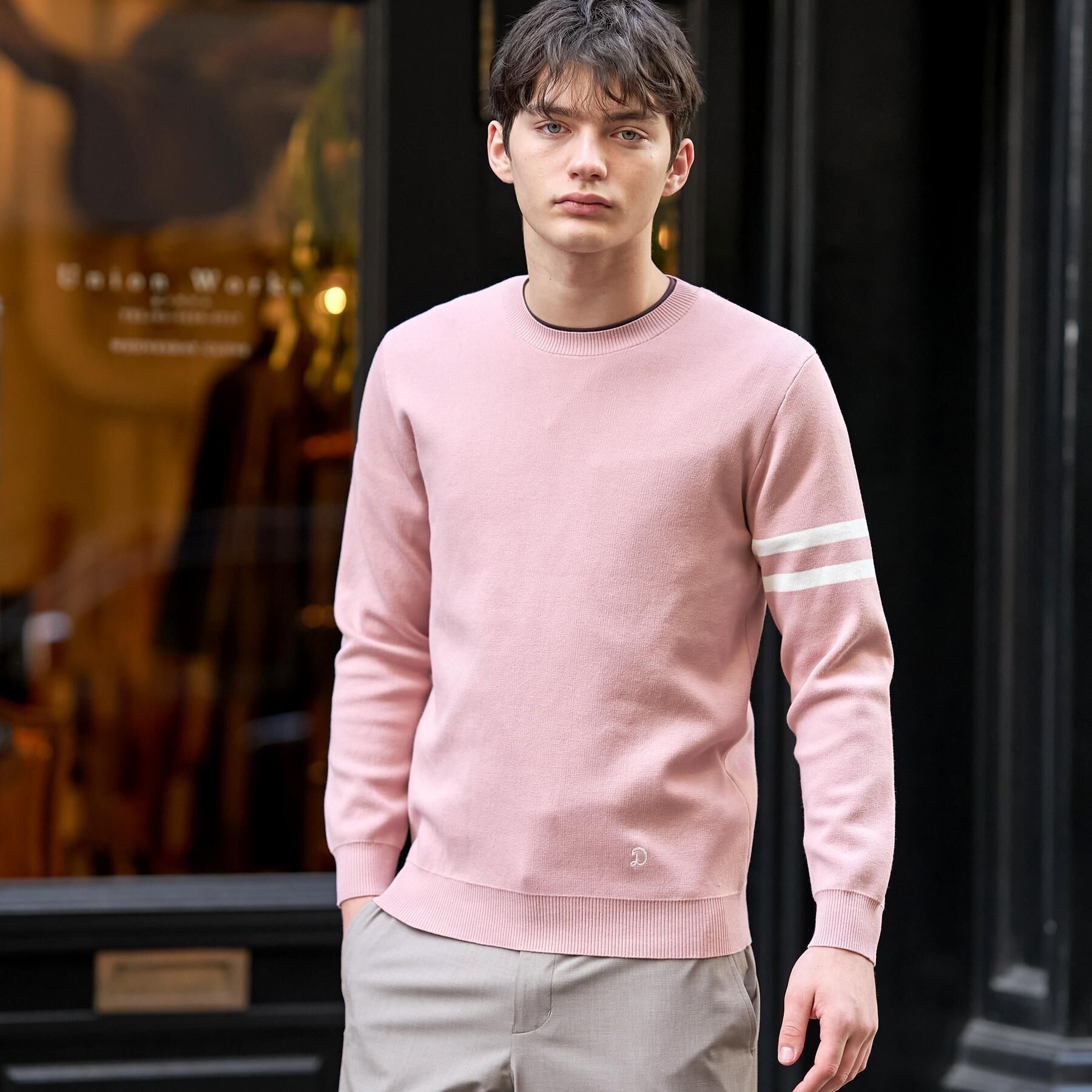 DRESSTERIOR「コットンスムース アームラインクルーネック」|ニット・セーター|