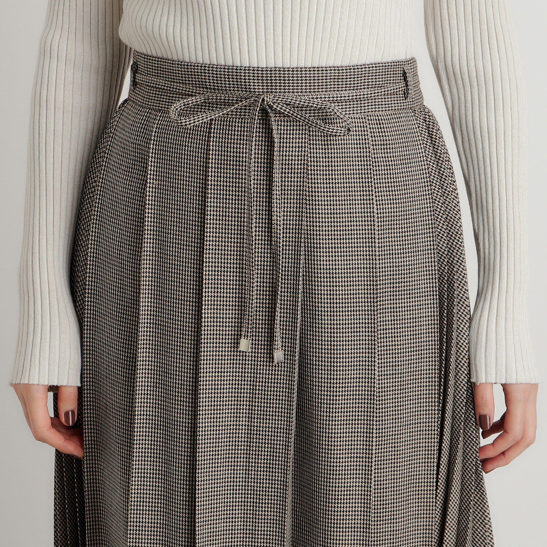 grove「ダブルプリーツチェックスカート」|スカート|