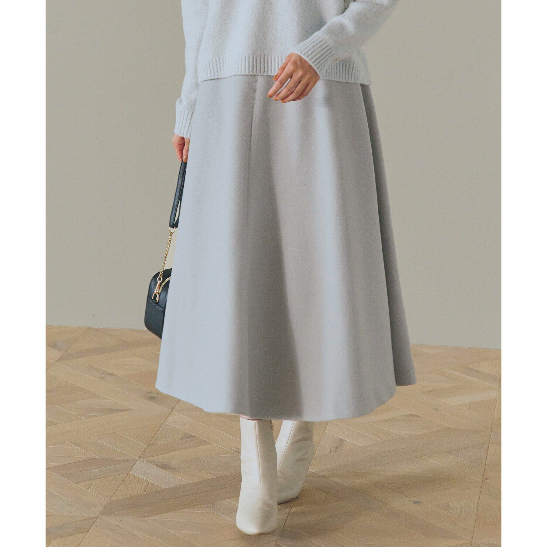 grove「ジャージメルトンフレアスカート」|スカート|ライトグレー(010