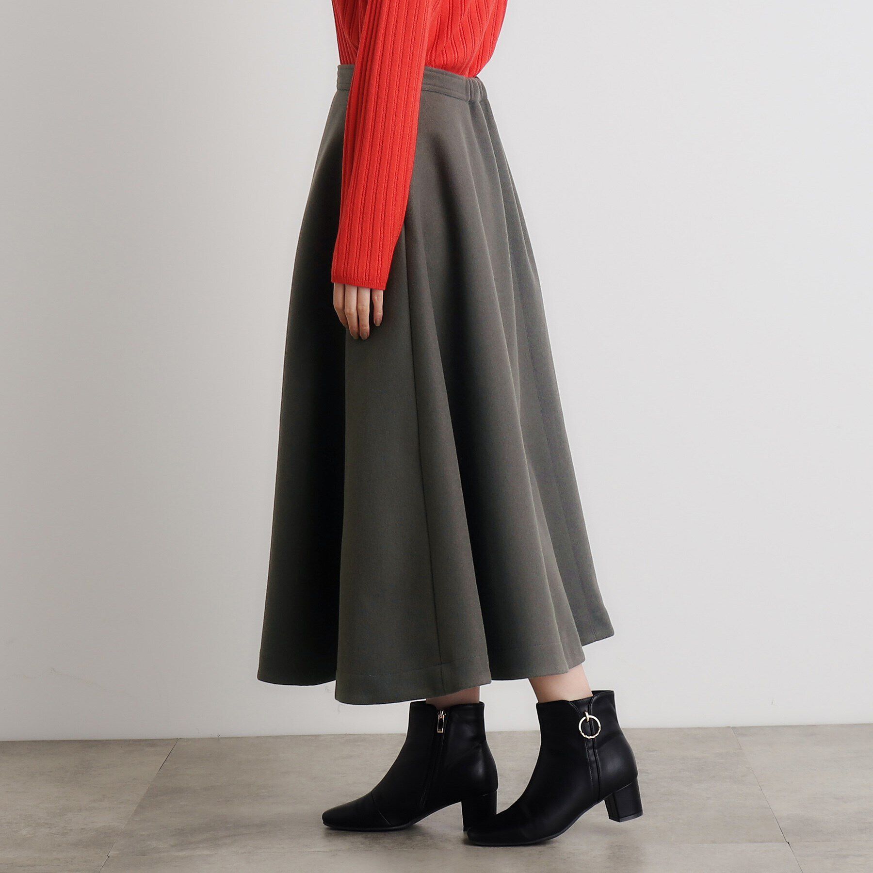 grove「ジャージメルトンフレアスカート」|スカート|
