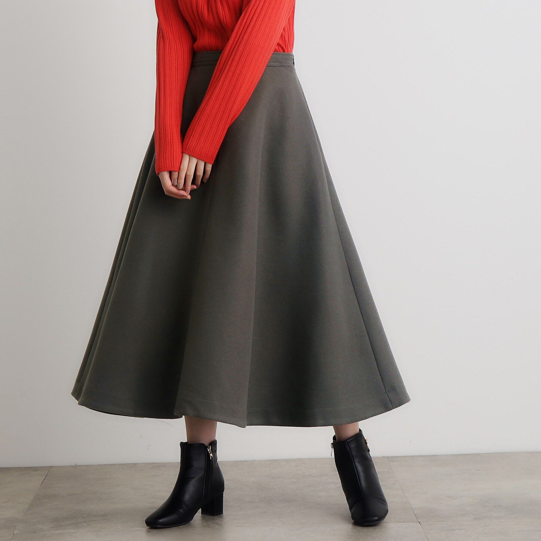 grove「ジャージメルトンフレアスカート」|スカート|