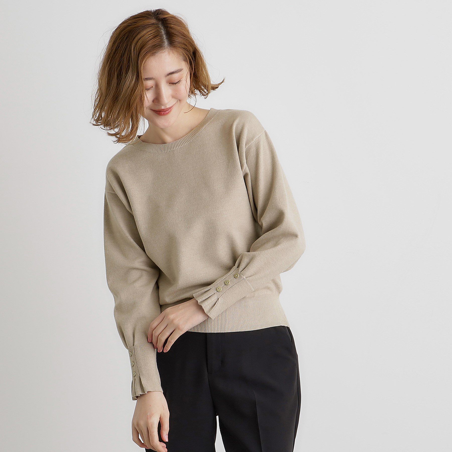 grove「タックスリーブニット」|ニット・セーター|