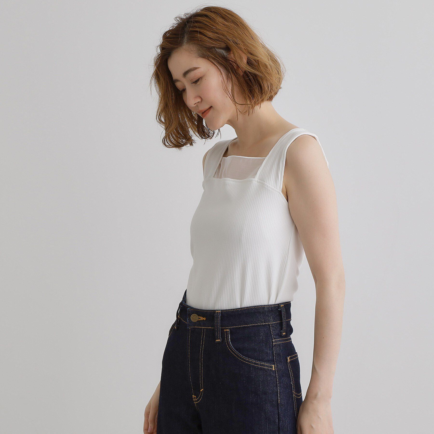 grove「シアードッキングタンクトップ」|キャミソール|