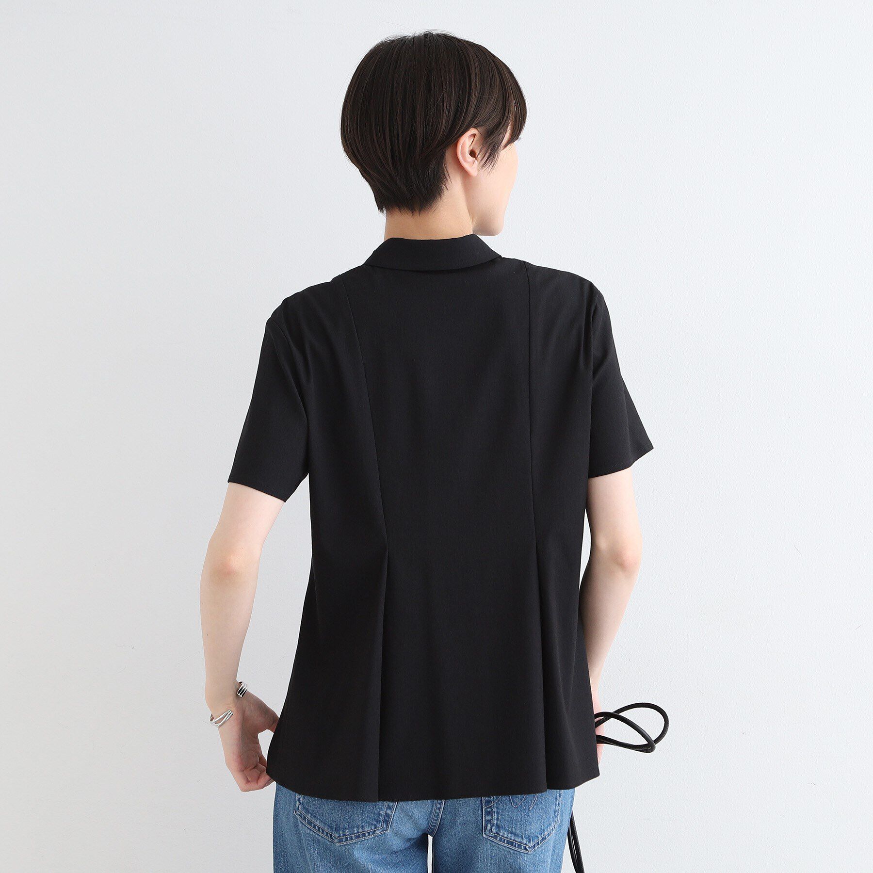 INDIVI「【洗える／UVケア／接触冷感／SETUP可能】麻混切り替えデザインブラウス」|シャツ・ブラウス|