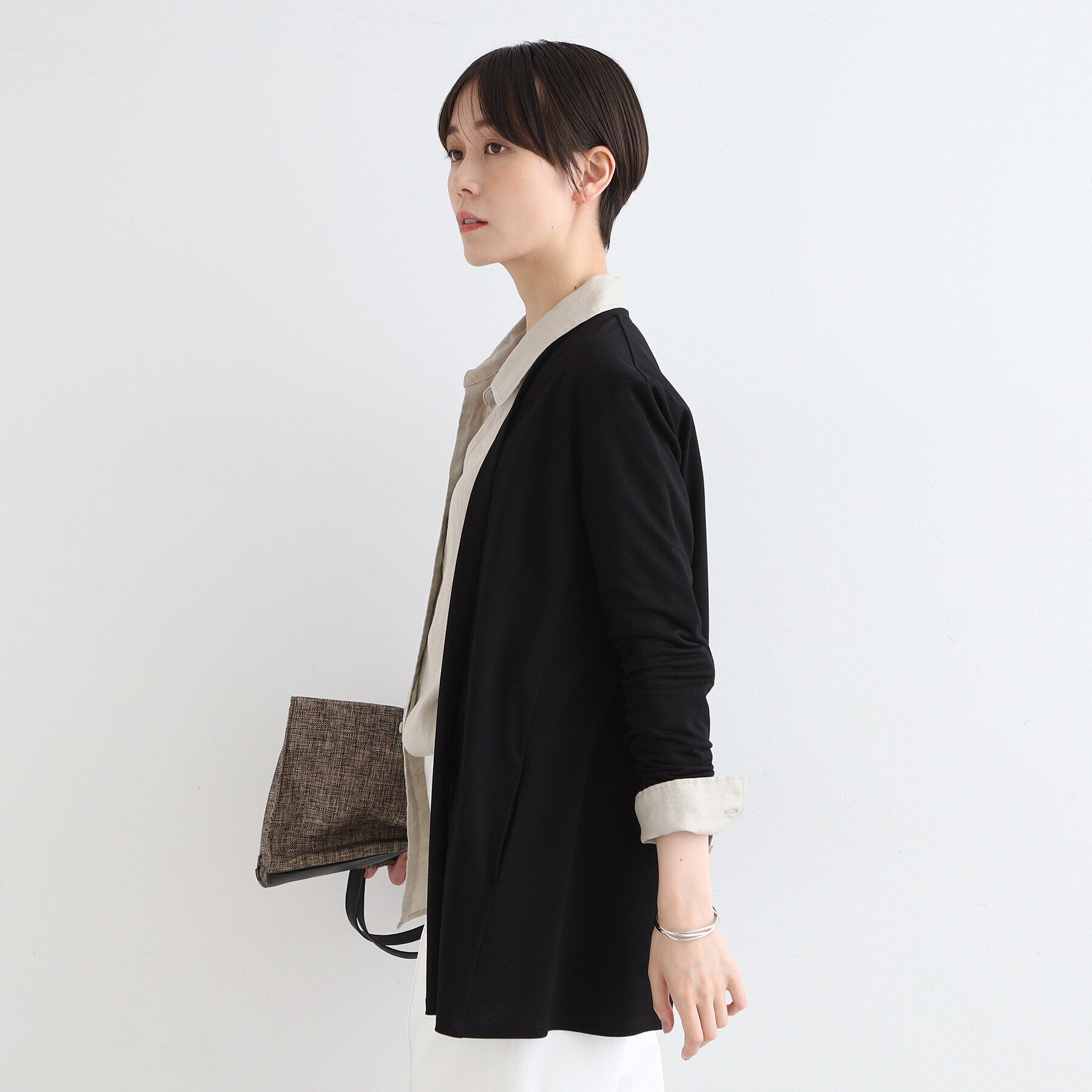 INDIVI「【洗える／UVケア／接触冷感】ドライタッチ着流しジャージカーディガン」|カーディガン|