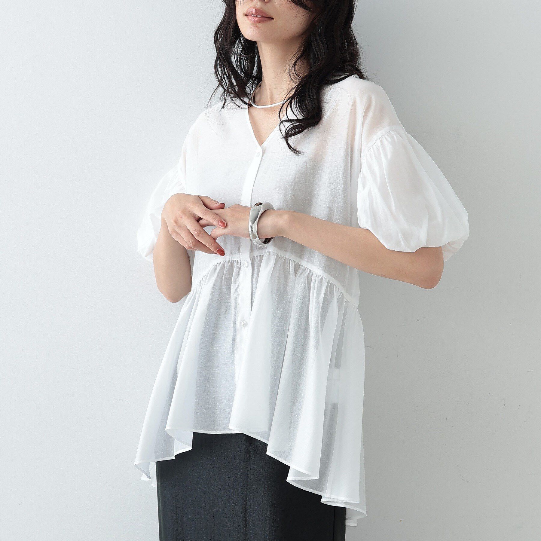 GALLEST「シアーペプラムブラウス」|シャツ・ブラウス|ｵﾌﾎﾜｲﾄ(003)