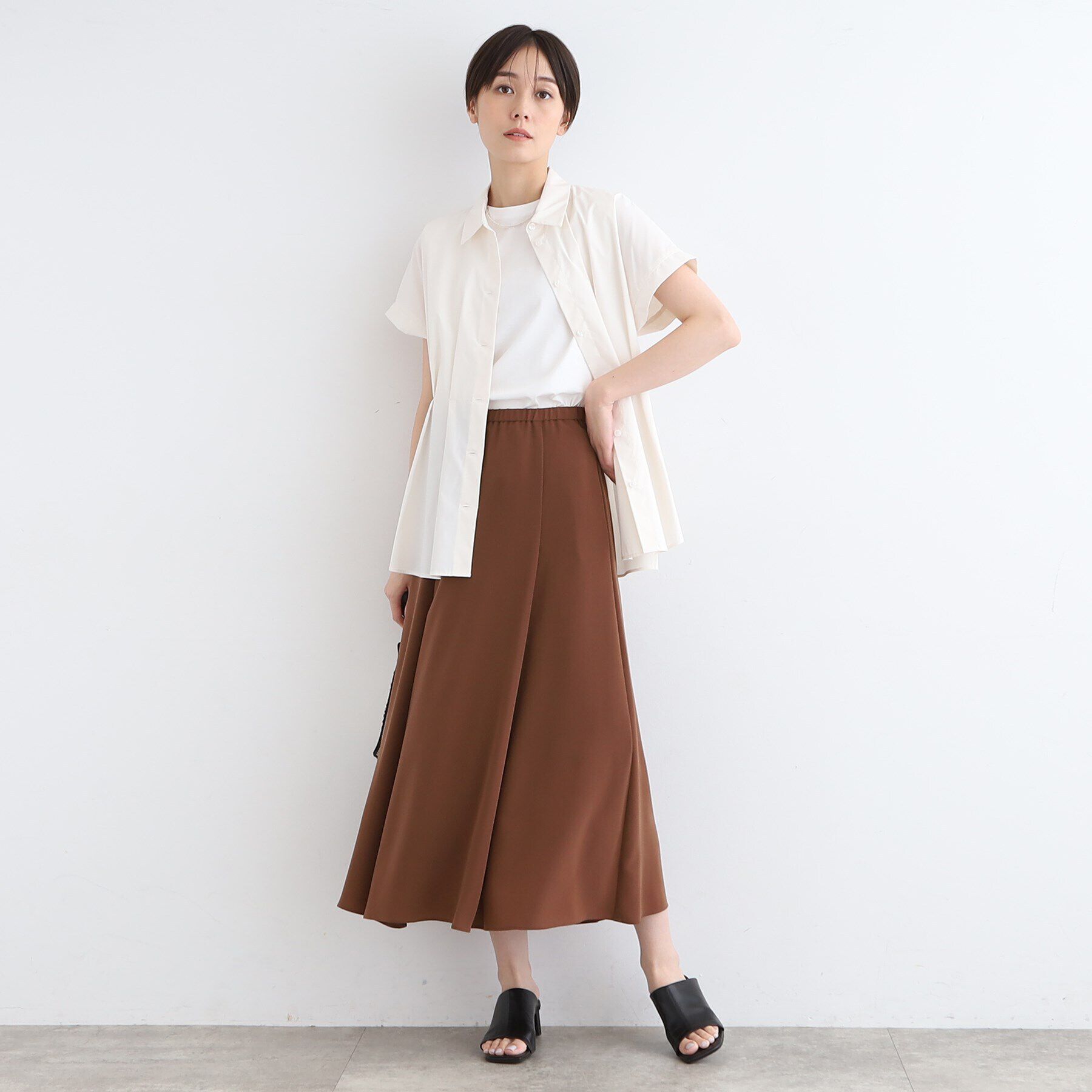 INDIVI「【洗える／SETUP可能】ニュアンスイージースカート」|スカート|