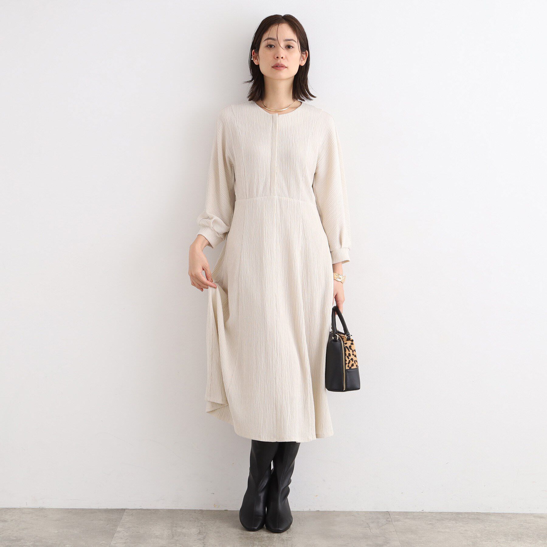 INDIVI「【洗える/UVケア/SETUP可能】ナローフレアワンピース」|ワンピース|